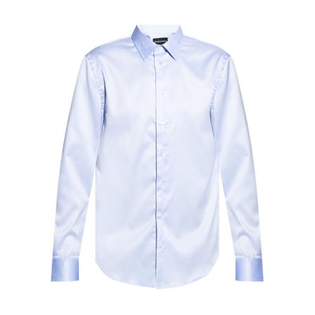 Emporio Armani - Skjortor - Blå - Herr - Storlek: 4xl, Herr, Storlek: 4XL