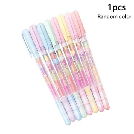 1x Rainbow Color Gel Pen 6 I 1 Färger Pennor Diy Album Photo Frui