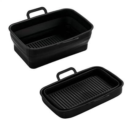 Kokoontaitettava neliönmuotoinen Air Fryer silikonivuoka 19,5x12,7x7 cm