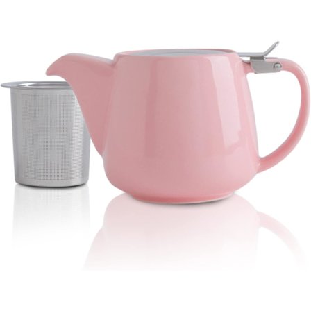 Porselen tekanne med SLS-lokk og avtakbar infuser, 550 ml / 18,6 oz keramisk tekanne for blomstrende og løse bladte