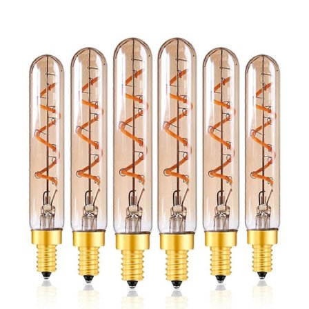 Dekorativ LED-lampa 2w, T20/t6 E14 Sockel Superglas LED Filament Varmvit Amber 2200k Rörformad Pendel 20w Ekvivalent Ej Dimbar