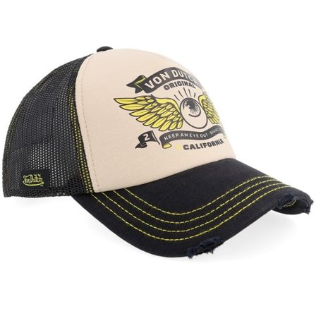 Von Dutch - Svart trucker Keps - Keep An Eye Black/White A-Frame Trucker @ Hatstore