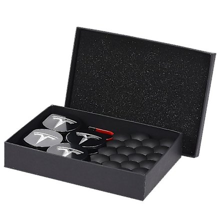För Tesla Hjulkapsel Kit Center Navkapsel Set Hjulmutter Skydd Navkapsel för Model Y Model 3 Model S Model X
