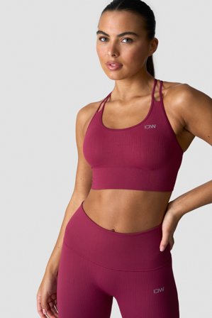 Ribbed Define Seamless Sports Bra Magenta Rose