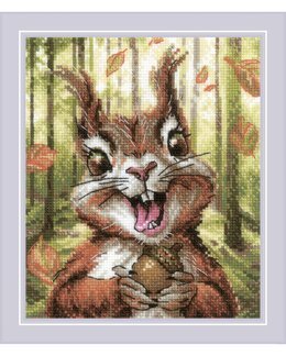 Broderikit Billede Glad Egern - Riolis