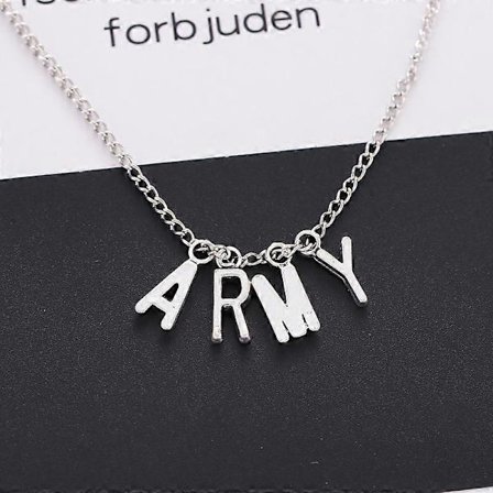 Kpop BTS Smycken ARMY Bokstav Halsband - Kpop Fan Hänge, Justerbar Kedja för Män och Kvinnor