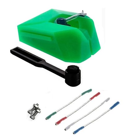 AT-VMN95E Ersättningsnål, för Audio-Technica AT-LP120X-USB Skivspelare, Inkluderar Skivspelarledningar