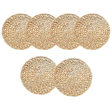 6-pack Runda Vävda Underlägg för Matbord, 11,8 tum
