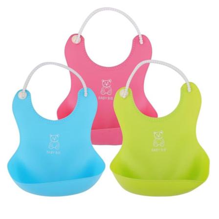 Baby Silikonhaklapp Med Uppsamlingsbricka, Tvättbar