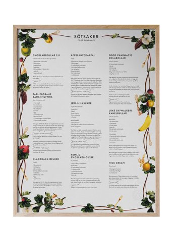 Kunskapstavlan | Food Pharmacy Sötsaker | 30X40