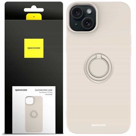 Spacecase Silikon Ringfodral För Iphone 15 Plus Bone Case