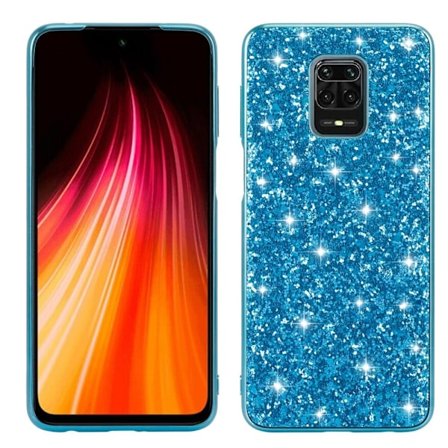 Glitter Xiaomi Redmi Note 9 Pro Max / Xiaomi Redmi Note 9 Pro / Xiaomi Redmi Note 9S skal - Blå