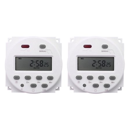 2X ny LCD digital kontroll strømforsyning programmerbar timer dc 12V 16A tidsrelébryter