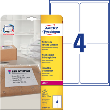 Brevklistremerke Hvit 99,1x139