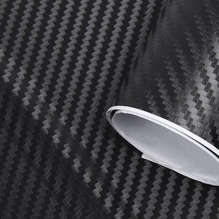 Kulfiber Look Wrap Film 3D Tykkere Bil Ekstern Dekorativ Beskyttende Wrap Rulle Dekaler Klistermærke Sort 1.52mx30cm