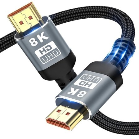 HDMI-yhteensopivat kaapelit 2.1 48 Gbps 8K Ultra High Speed -punoskaapeli, 4K @ 120 Hz, 8K @ 60 Hz, HDCP 2.2 & 2.3, HDR 10