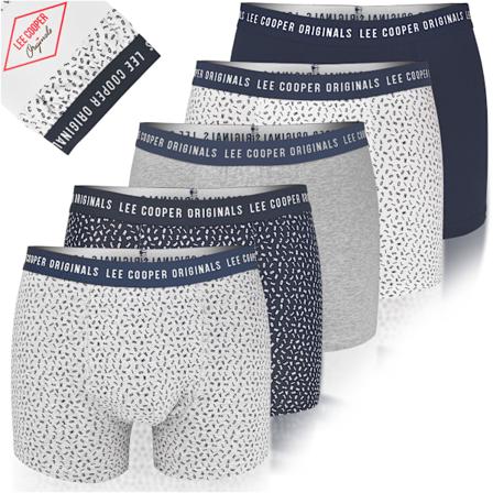 LEE COOPER - Førsteklasses Mænds Undertøj - 5-pak - Højkvalitets Klassisk Komfortabel Blød Let - Premium Boxershorts Herreboxershorts Bomuld M