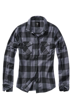 Skjorte Brandit Amy Flannel Langermet Dame Svart/grå S
