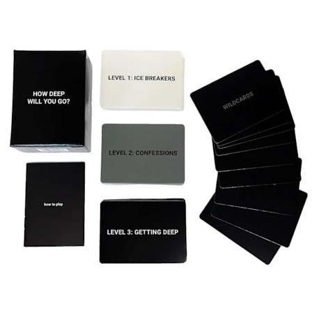 How Deep Will You Go Kortspil Interaktivt Dybdegående Samtalekortspil Sjovt Partyspil for Venner Default