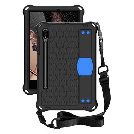 Honeycom mönster eva combo fodral för Samsung Galaxy Tab S7 - svart / blå