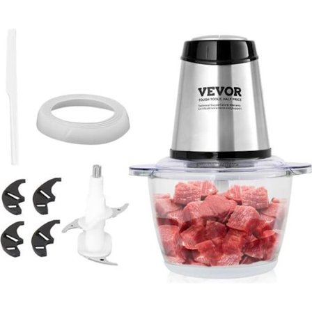 400 W Elektrisk Hakker - VEVOR - Kødhakker - med Glasskål 1,2 L 5 Kopper_max