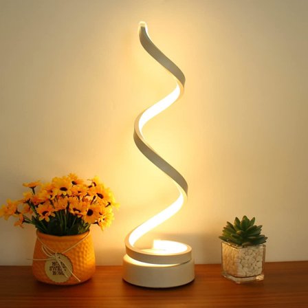LED-bordlampa, modern minimalistisk spiralbordlampa