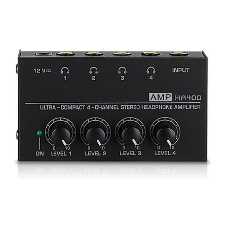 HA400 Mini Forstærker Hovedtelefonforstærker 4 Kanaler Ultra-Kompakt Stereo Audio Forstærker Høretelefonforstærker EU Stik