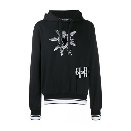 Dolce & Gabbana Logo-Print Hoodie Sort, Herre