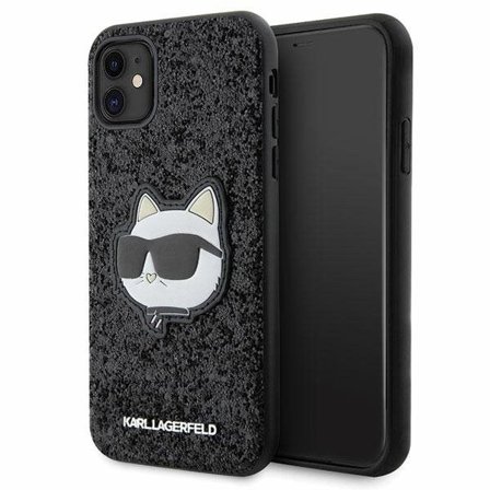 Karl Lagerfeld KLHCN61G2CPK iPhone 11 / Xr 6.1" sort/sort hardcase Glitter Choupette Patch