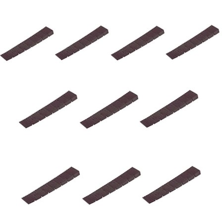 10 kpl Tukevia muovikiiloja huonekalujen, pöytien, tuolien, jääkaapin ja WC:n tasoittamiseen joustavilla ja pinottavilla malleilla, ruskea