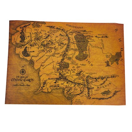 The Rings Middle Earth Map The Retro Kraft Paper Poster Decorat