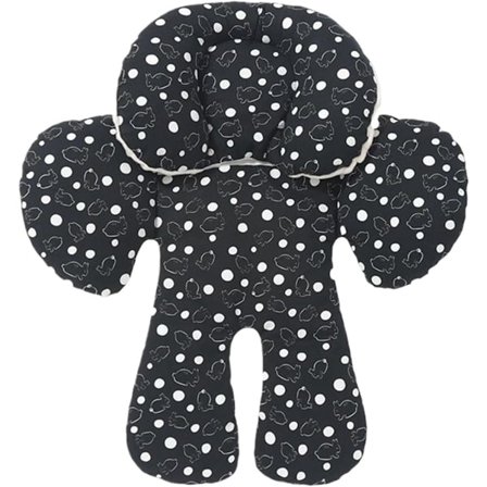 Justerbar indsats pude bilsæde højdejusterbar selepude med aftagelig nakkestøttebeskytter til spædbørn småbørn og børn i bil bus eller