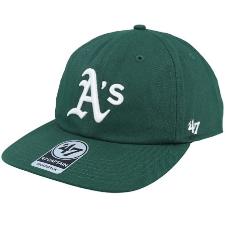 47 Brand - MLB Grønn snapback Caps - Oakland Athletics MLB 47 Captain RL Dark Green Snapback @ Hatstore