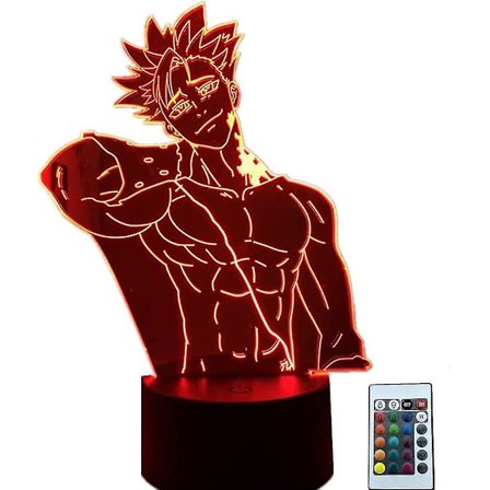 Anime Manga The Seven Deadly Sins Ban Figuuri Rgb Yövalo makuuhuoneen sisustukseen Tunnelma pöytälamppu Syntymäpäivä/joulu/loma lahja Luova 3d Led L