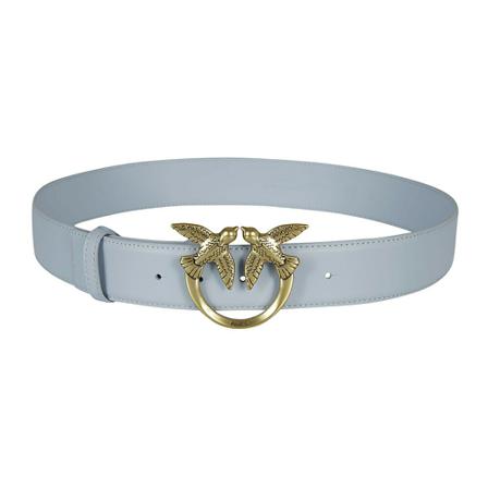 Pinko Love Birds Leather Riem , Blauw , Dames , Maat: S Riemen