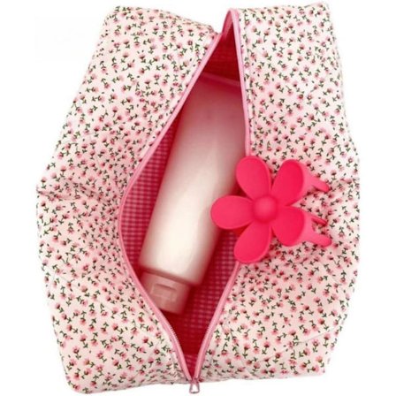 Matkameikkilaukku, kannettava kosmetiikkalaukku, suuri kukkakuvioinen hygienialaukku naisille, tytöille ja naisille kouluun ja matkoille