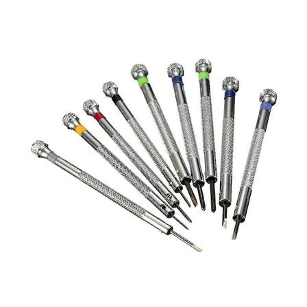 0,5-2,5 mm Præcisionsskruetrækker Sæt/9 stk. til Urreparation Bærbar Urmagerblad Assorteret Spalteværktøj
