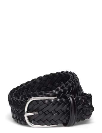 Anderson's Classic Woven Leather Belt - Black - 100