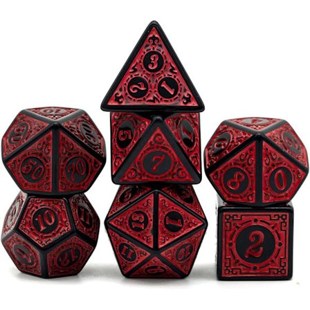 7 kappaletta monimuotoisia noppia 20-sivuisia roolipelien noppia monimuotoisia noppasarjoja värillisiä noppaa pusseilla DND RPG MTG:lle (punainen)