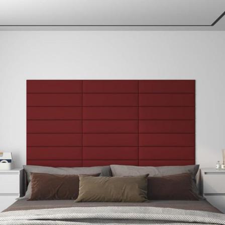 Vidaxl Väggpaneler 12 St Vinröd 60x15 Cm Tyg 1,08 M² Röd