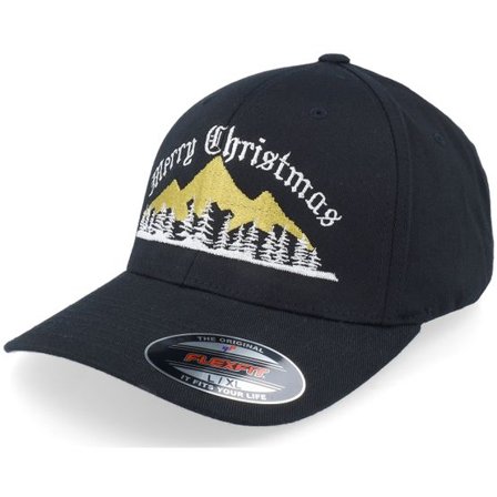 Ho-Ho-Hats - Svart flexfit Keps - Ugly Merry Christmas Mountain Black Flexfit @ Hatstore