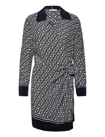 Th Monogram Knotted Shirt Dress Dresses Shirt Dresses Sort Tommy Hilfiger