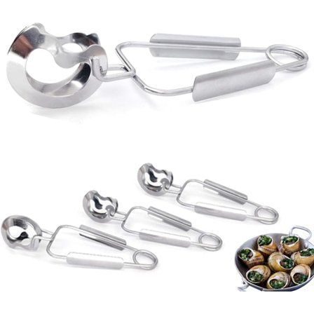 4 stk. rustfrit stål snegle snegle tang gaffel snegle klip kitc