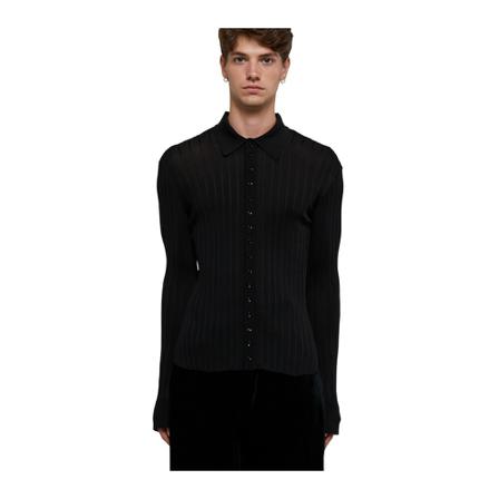 Saint Laurent - Skjortor - Svart - Herr - Storlek: M, Herr, Storlek: M