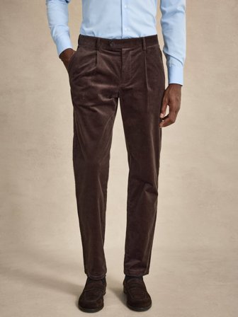 John Henric Men's Braune Cordhose Tailored Fit Size 54