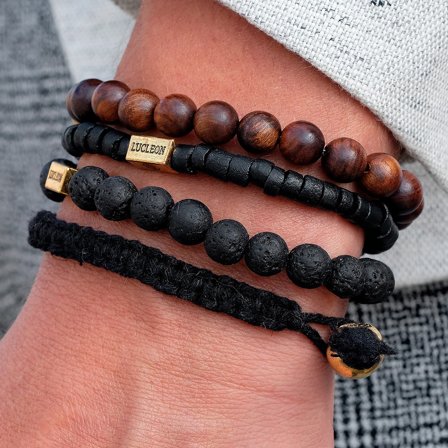 Brown Miro Stack Bracelet for Men - Bracelets with Stones