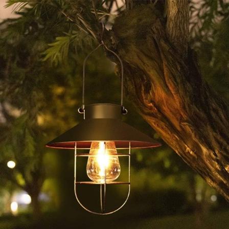 Ripustettava aurinkolyhty koukulla, vintage LED-aurinkovalo lämpimän valkoisen KLB:n kanssa