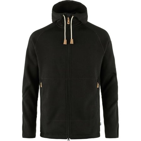 Fjällräven Men's Övik Fleece Hoodie in Black | Size: XS, G-1000/Polyester