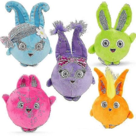 5 stk./sett Plysj Sunny Bunnies Kosedukke Myk Pyntepute Dekorasjoner Barn Bursdagsgave (FMY)