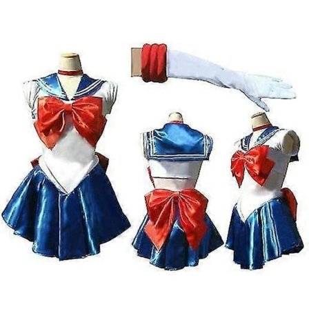 Pretty Guardian Sailor Moon Japansk Tecknad Film Cosplay Flicka Mercury Moon Mars Klänning